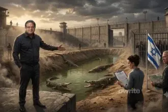 Ilustrasi penjara buaya Nil milik Israel.