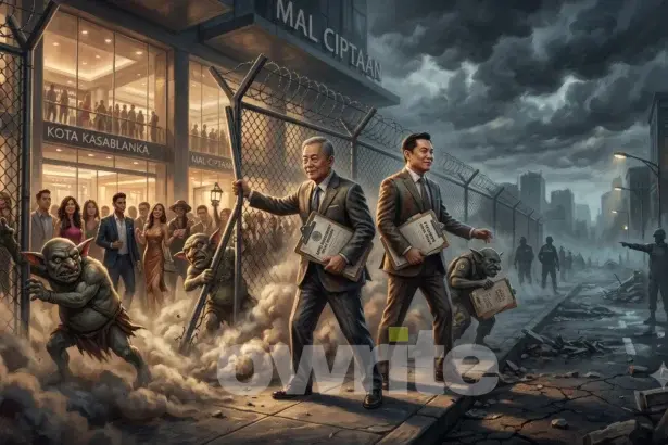 Ilustrasi pagar tinggi mal.