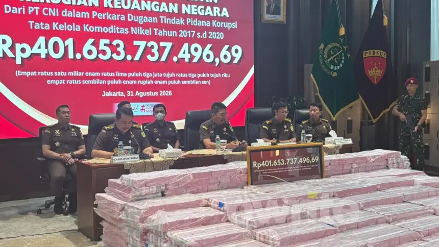 Kejagung ungkap dugaan korupsi Tata Kelola Nikel oleh PT Ceria Nugraha Indotama (CNI) senilai Rp401 miliar. (Sumber: Owrite/Rahmat Baihaqi)