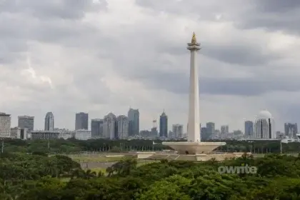 Ilustrasi cuaca berawan di Jakarta.