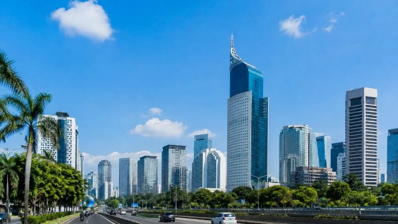 Ilustrasi cuaca Jakarta cerah.