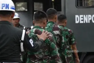 Ilustrasi prajurit TNI diamankan Denpom TNI.