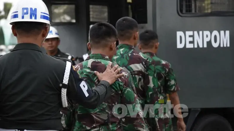 Ilustrasi prajurit TNI diamankan Denpom TNI.