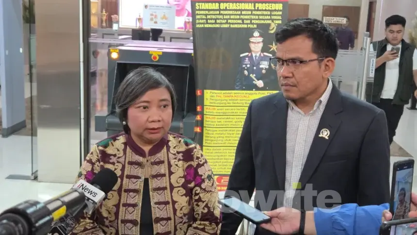 Ketua Komnas HAM, Anis Hidayah, saat berkunjung ke Mabes Polri