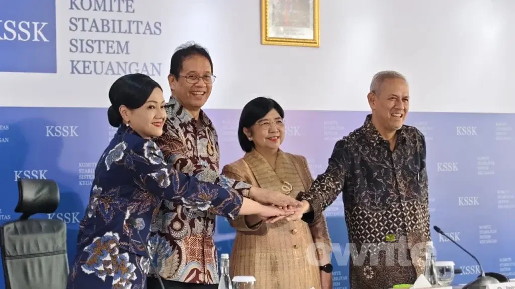Komite Stabilitas Sistem Keuangan (KSSK) dalam konferensi pers di Jakarta. (Sumber: Owrite/Anisa Aulia)