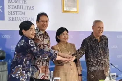 Komite Stabilitas Sistem Keuangan (KSSK) dalam konferensi pers di Jakarta. (Sumber: Owrite/Anisa Aulia)