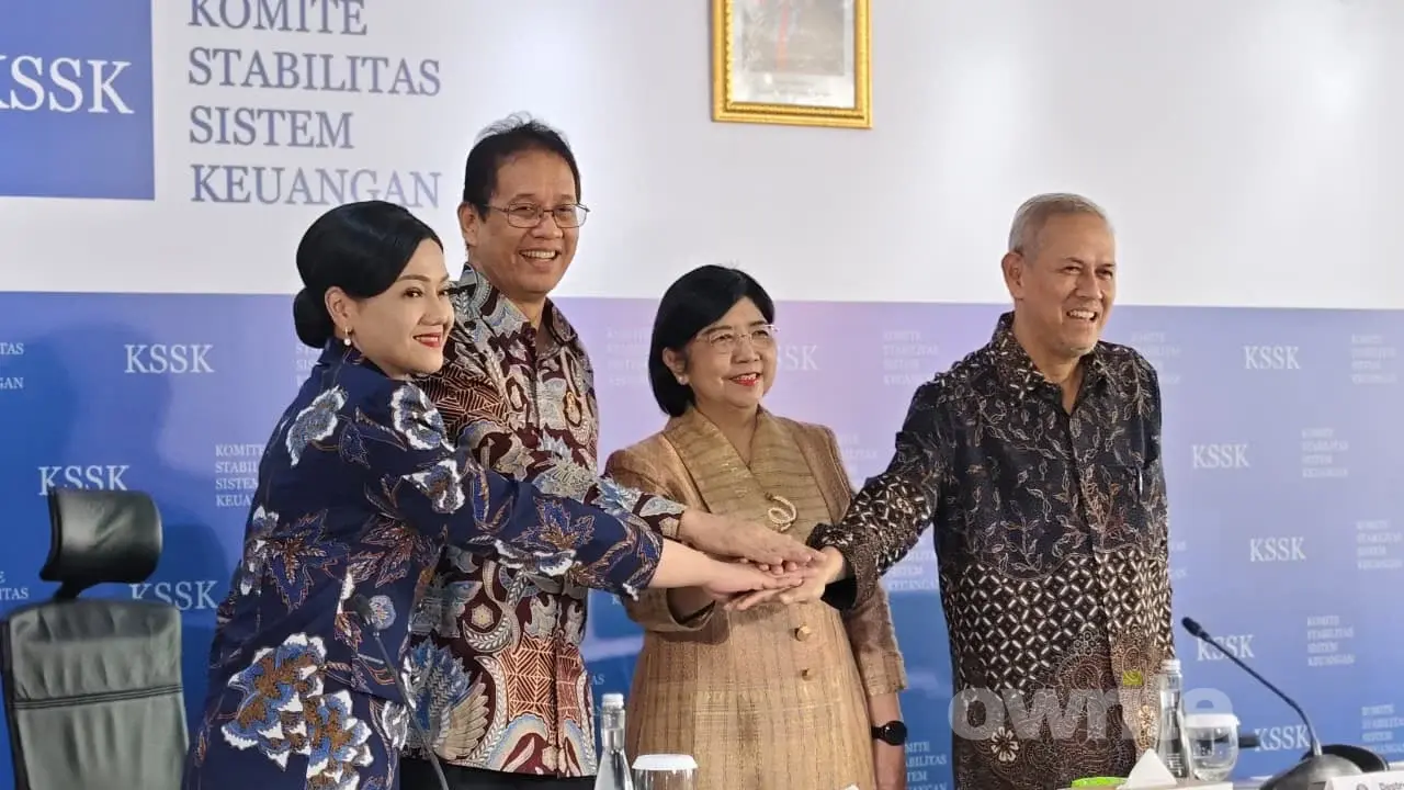 Komite Stabilitas Sistem Keuangan (KSSK) dalam konferensi pers di Jakarta. (Sumber: Owrite/Anisa Aulia)