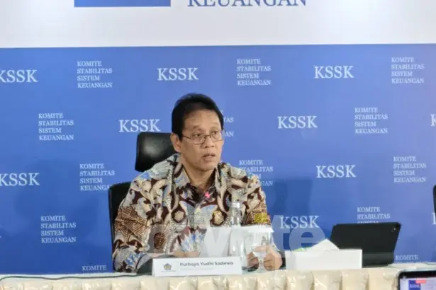 Menteri Keuangan Purbaya Yudhi Sadewa usai rapat KSSK. (sumber: Owrite/Anisa Aulia)