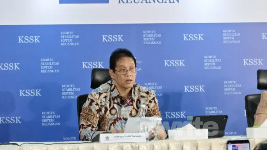 Menteri Keuangan Purbaya Yudhi Sadewa usai rapat KSSK. (sumber: Owrite/Anisa Aulia)