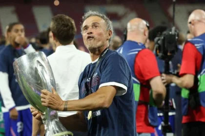Pelatih Paris Saint-Germain (PSG) Luis Enrique.