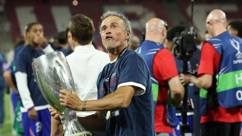 Pelatih Paris Saint-Germain (PSG) Luis Enrique.