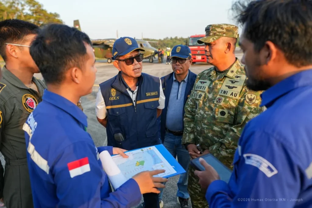 Staf Khusus Kepala Otorita IKN Bidang Manajemen dan Strategi Konstruksi, Danis Hidayat Sumadilaga melakukan OMC di IKN. (Sumber: Dok. IKN)