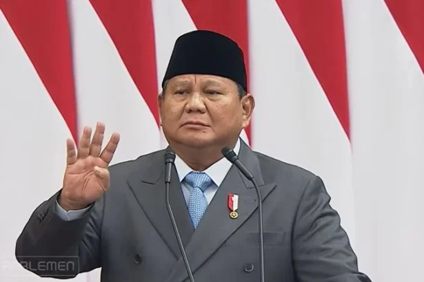 Presiden RI Prabowo Subianto saat pidato di Sidang Tahunan MPR dan Sidang Bersama DPD-DPR.