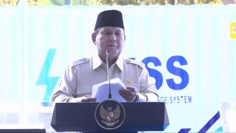 Presiden Prabowo Subianto saat peluncuran Program PLTS 100 GWp di Bali, Selasa, 25 Agustus 2026.