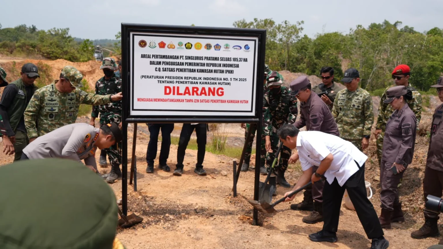 Satgas PKH kuasai lahan 105,37 hektare milik PT Singlurus Pratama yang berlokasi di Kutai Kartanegara, Kalimantan Timur.