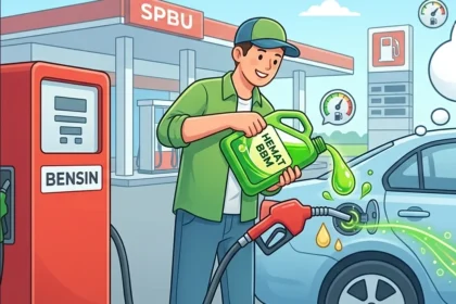 Ilustrasi BBM dicampur (Gambar ilustrasi dibuat oleh AI)