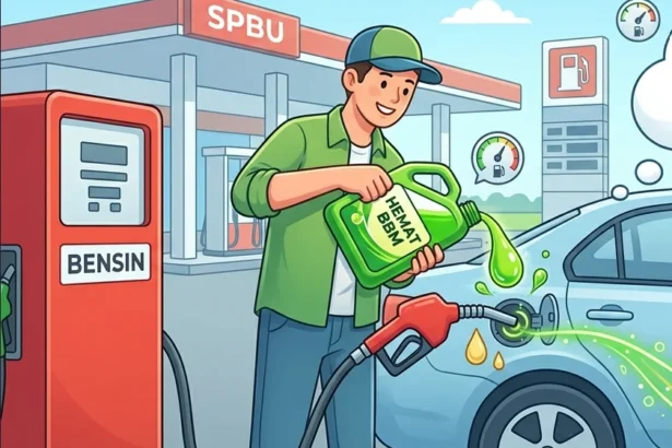 Ilustrasi BBM dicampur (Gambar ilustrasi dibuat oleh AI)