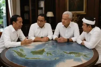 Ilustrasi Jokowi, Aniel Baswedan, Ganga dan Dedi Mulyadi.
