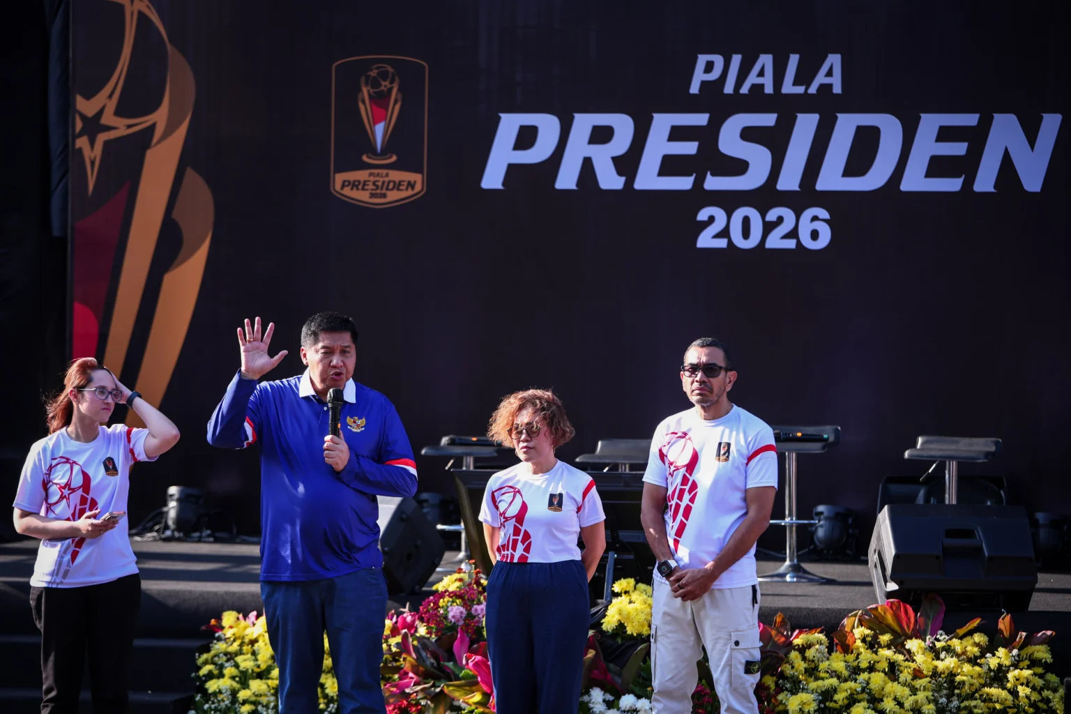 Ketua SC Piala Presiden 2026 Maruarar Sirait (kedua kiri), Ketua OC Piala Presiden 2026
