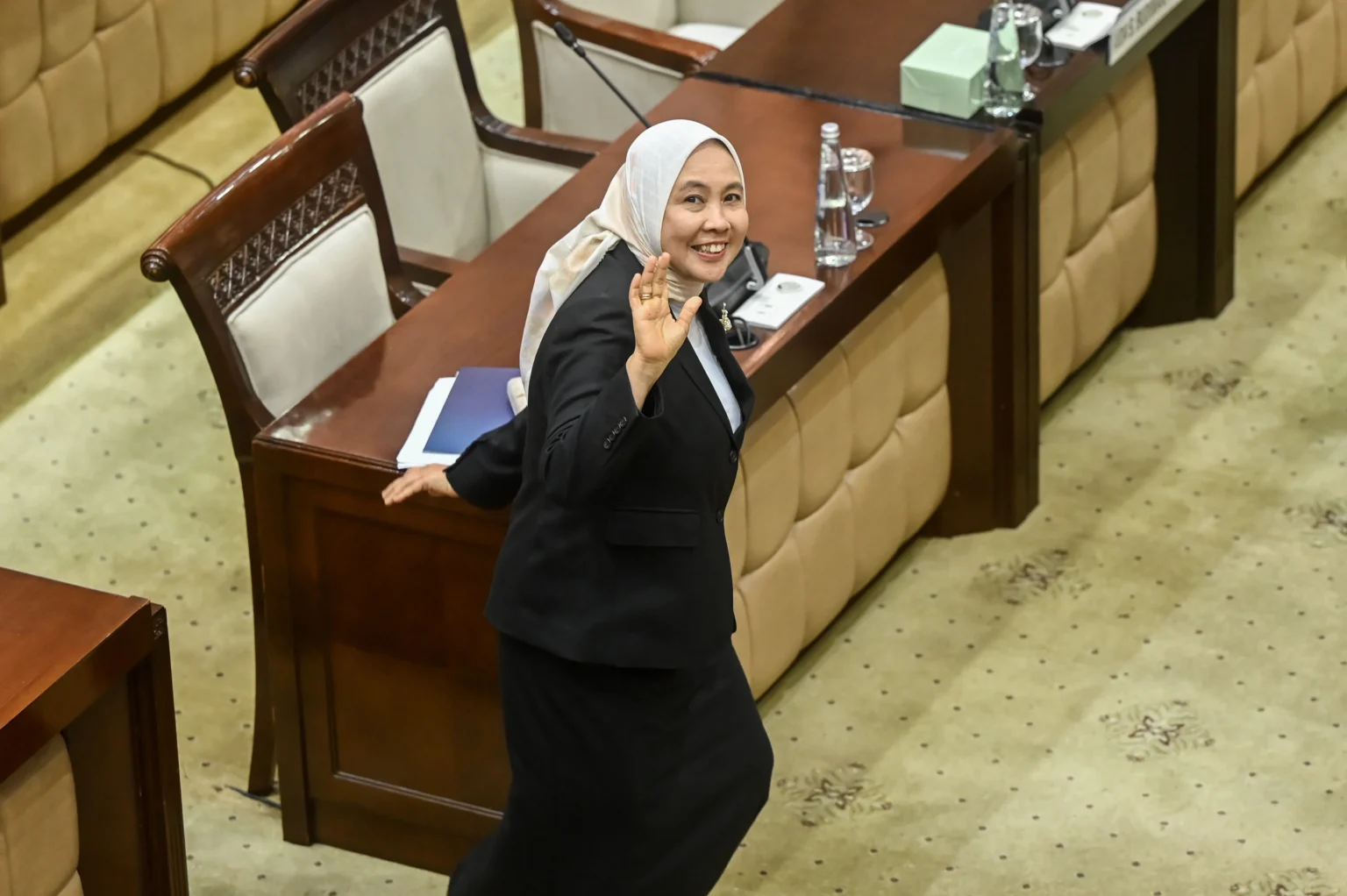 Calon Deputi Gubernur Senior Bank Indonesia (BI) Aida S. Budiman bersiap mengikuti uji kelayakan dan kepatutan (fit and proper test) bersama Komisi XI DPR di Kompleks Parlemen, Senayan, Jakarta. (Sumber: Antara Foto/Rivan Awal Lingga/nym)