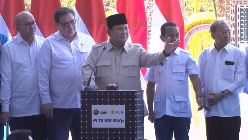 Presiden RI Prabowo Suboanto meluncurkan program PLTS 100 GWp, Kab. Jembrana, Bali.