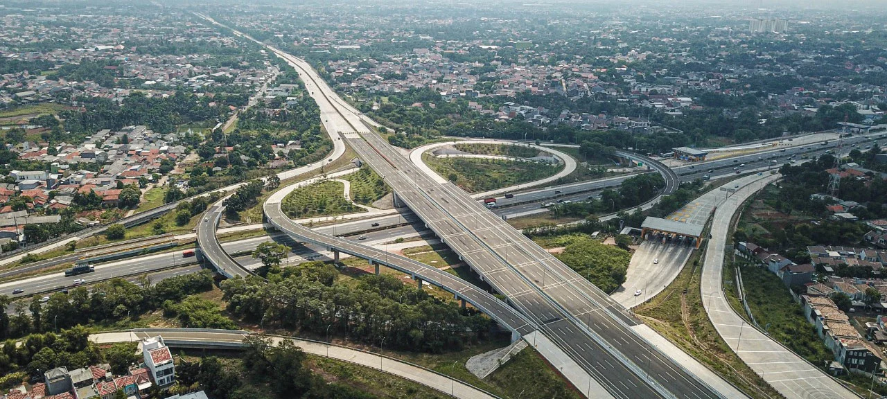 Jalan Tol Cimanggis-Cibitung yang dibangun Waskita Karya. (Sumber: Waskita Karya)