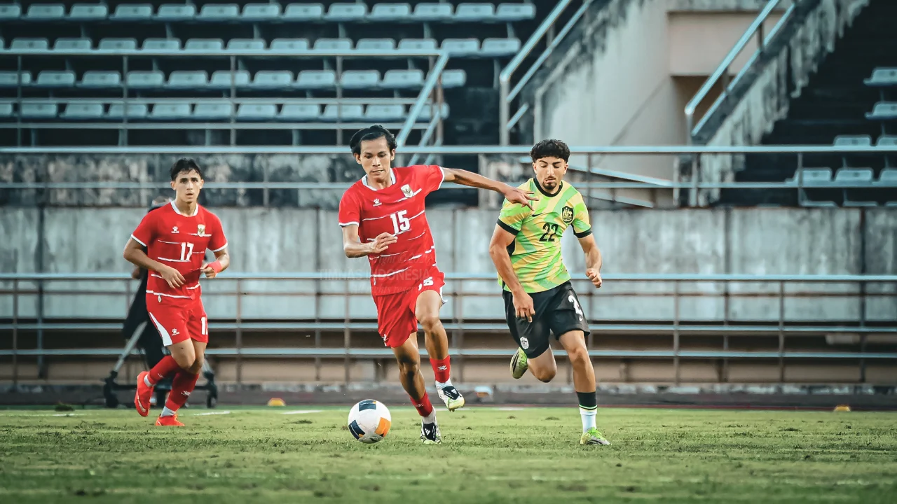 Timnas Indonesia U-20 saat berhadapan dengan Australia
