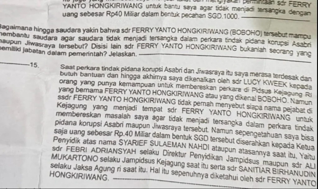 Potongan BAP yang beredar di Media Sosial. (Sumber: IG @kementerian_kurangajar)