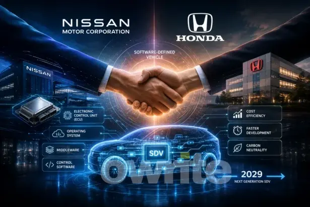 Ilustrasi kerja sama Nissan Motor Co., Ltd. dan Honda Motor Co., Ltd.