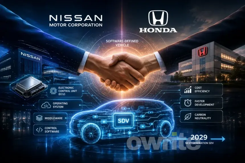Ilustrasi kerja sama Nissan Motor Co., Ltd. dan Honda Motor Co., Ltd.