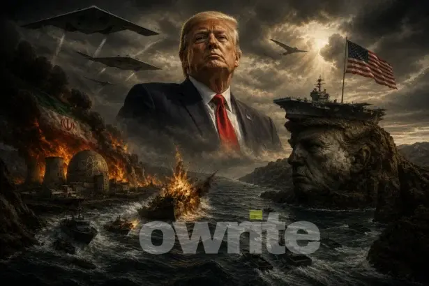 Ilustrasi sesumbar 'Selat Trump'.