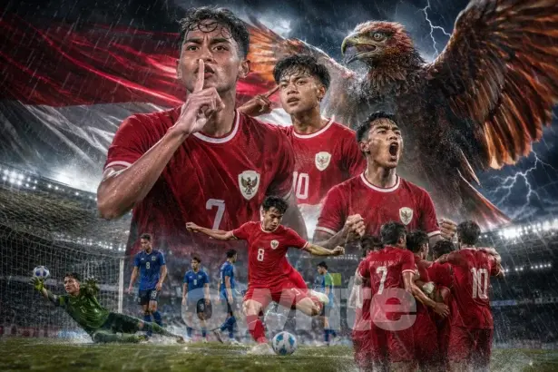 Ilustrasi kemenangan Timnas Indonesia U-20 dalam kualifikasi Piala Asia U-20 2027.