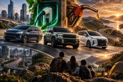 Ilustrasi mobil PHEV.