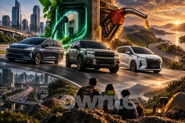 Ilustrasi mobil PHEV.