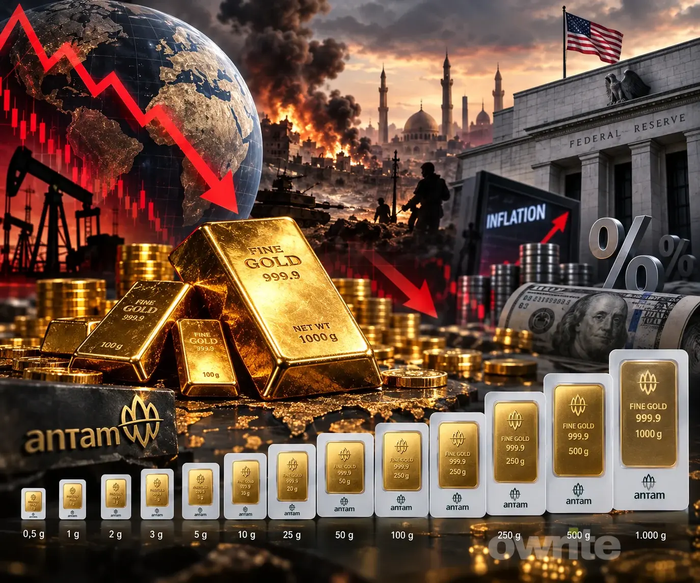 Ilustrasi harga emas Antam.