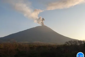 Gunung Ili Lewotolok erupsi pada Minggu, 6 September 2026.