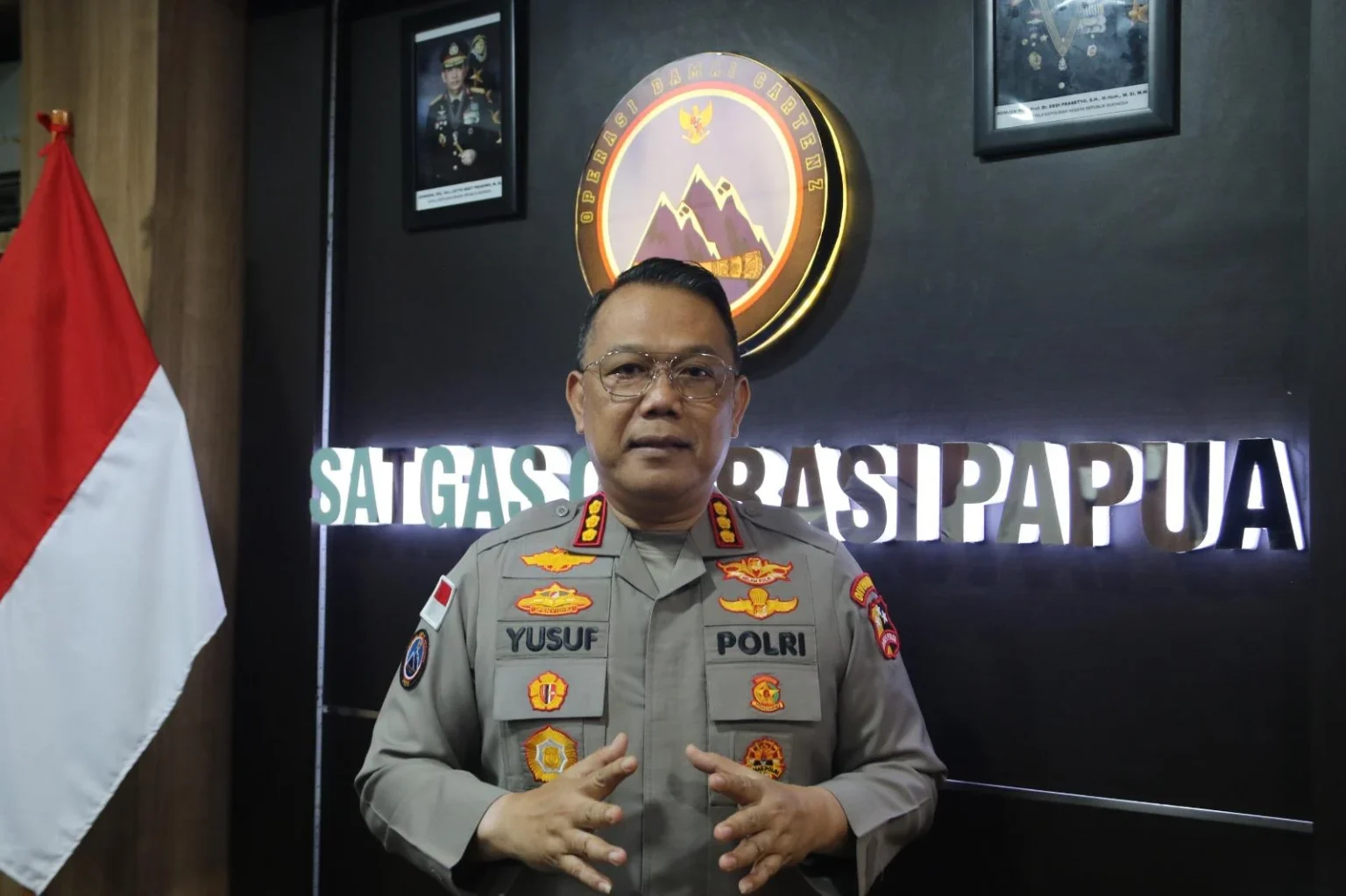 Kasatgas Humas Operasi Damai Cartenz Kombes Pol Yusuf Sutejo.