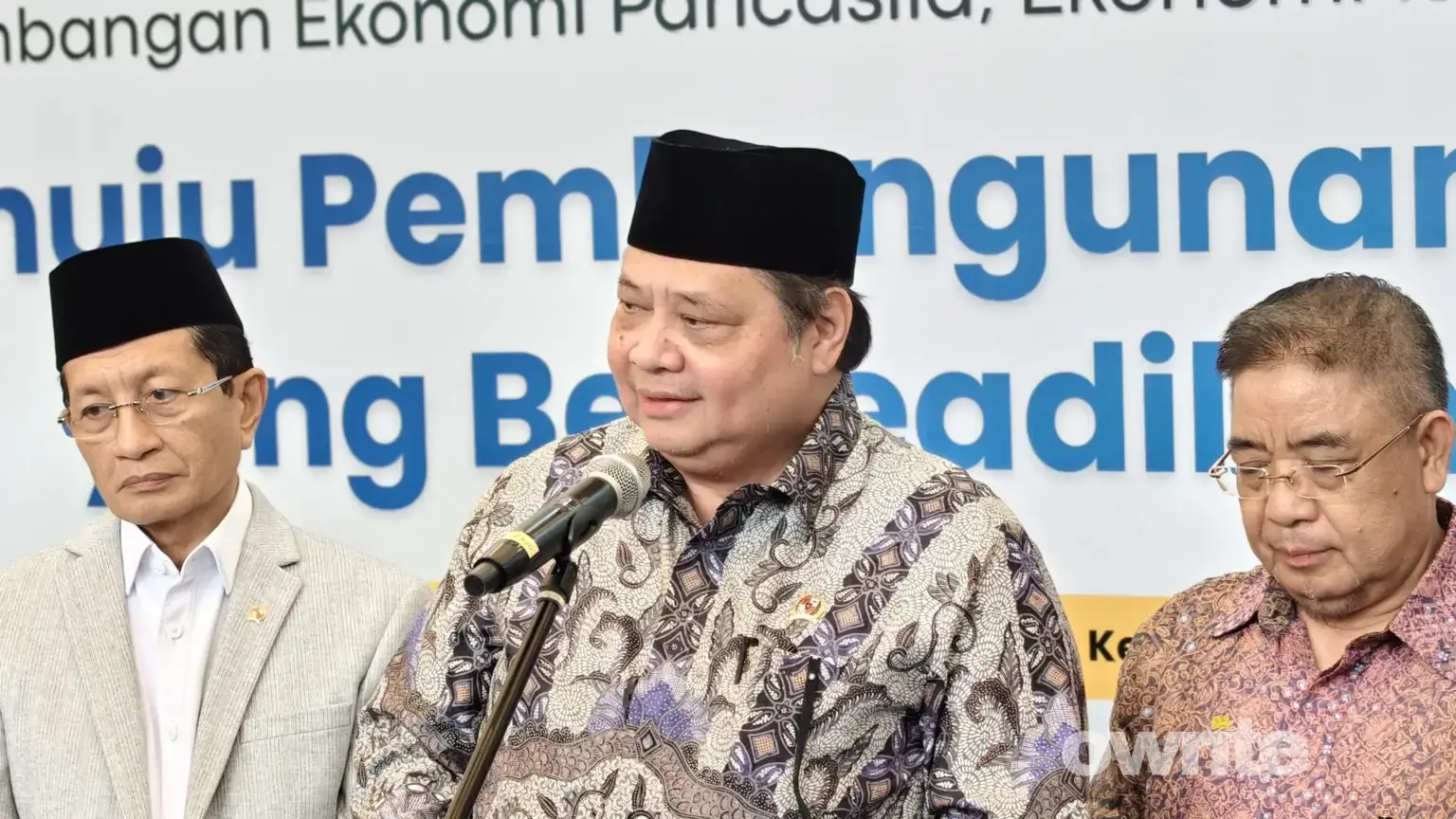 Menteri Koordinator Bidang Perekonomian Airlangga Hartarto (sumber: Owrite/Anisa Aulia)
