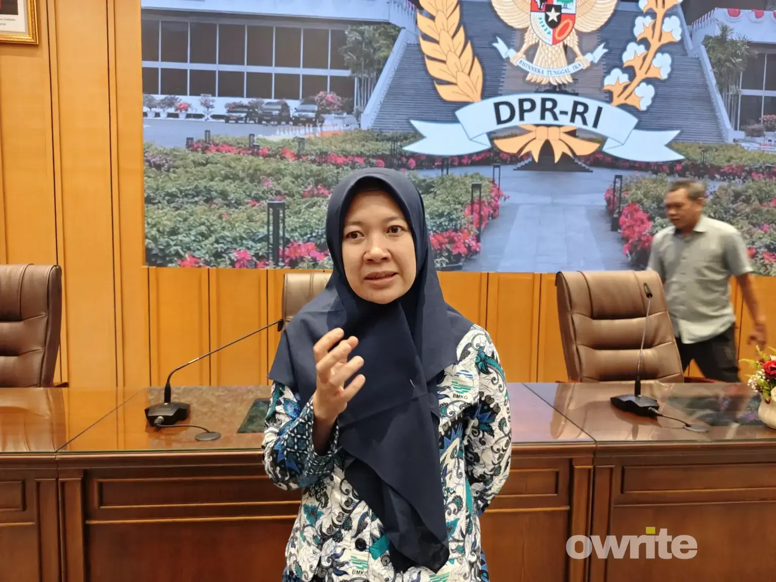 Pelaksana Harian (Plh) Direktur Meteorologi Publik BMKG Ida Pramuwardani di Gedung MPR/DPR. (Sumber: Owrite/Rika Pangesti)