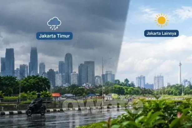 Ilustrasi prakiraan cuaca di Jakarta.