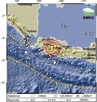 Lokasi pusat gempa